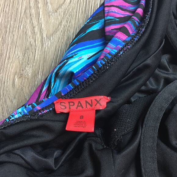 Spanx Wavelength blue one piece halter swimsuit shaping slimming Size 8 - Picture 8 of 11